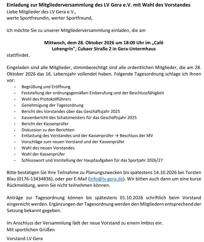 Infos zur MV